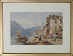 T. W. – Framed 1878 Watercolour, Lake Como in Summer