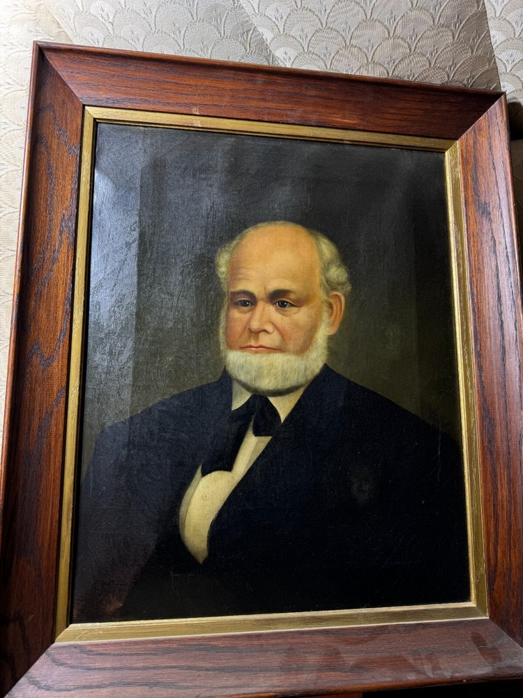 Superb American School „Formal Adult Male Portrait“ Oil Painting – Framed