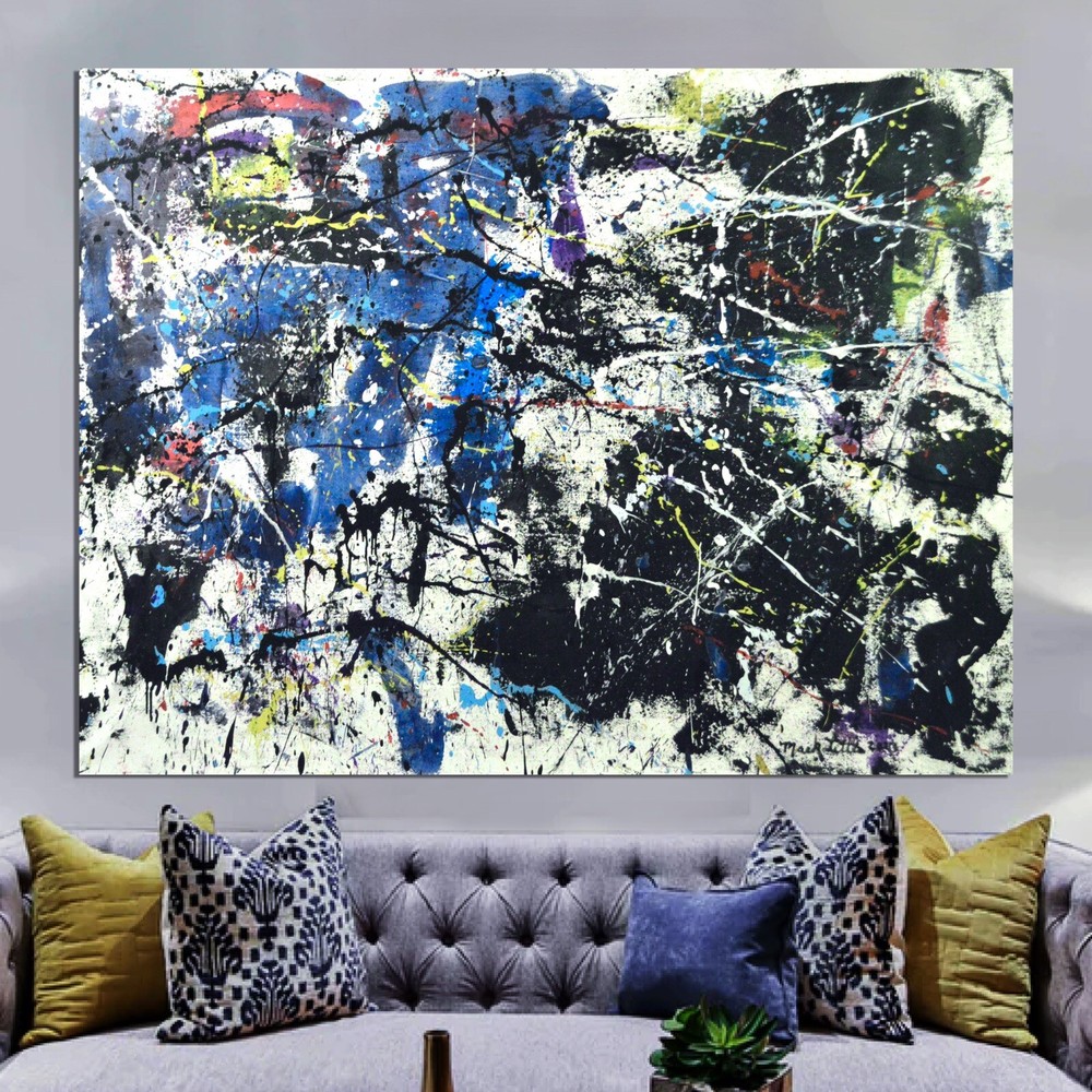 Pollock/Richter style￼ Profession￼al Painting 81” X 62”(6ft 9in)Abstract Modern