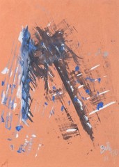 Unknown artist. Abstract composition. Mixed media on paper. 1964
