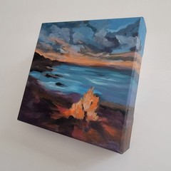 Landscape Original Painting On Canvas 6 X 6 Inches