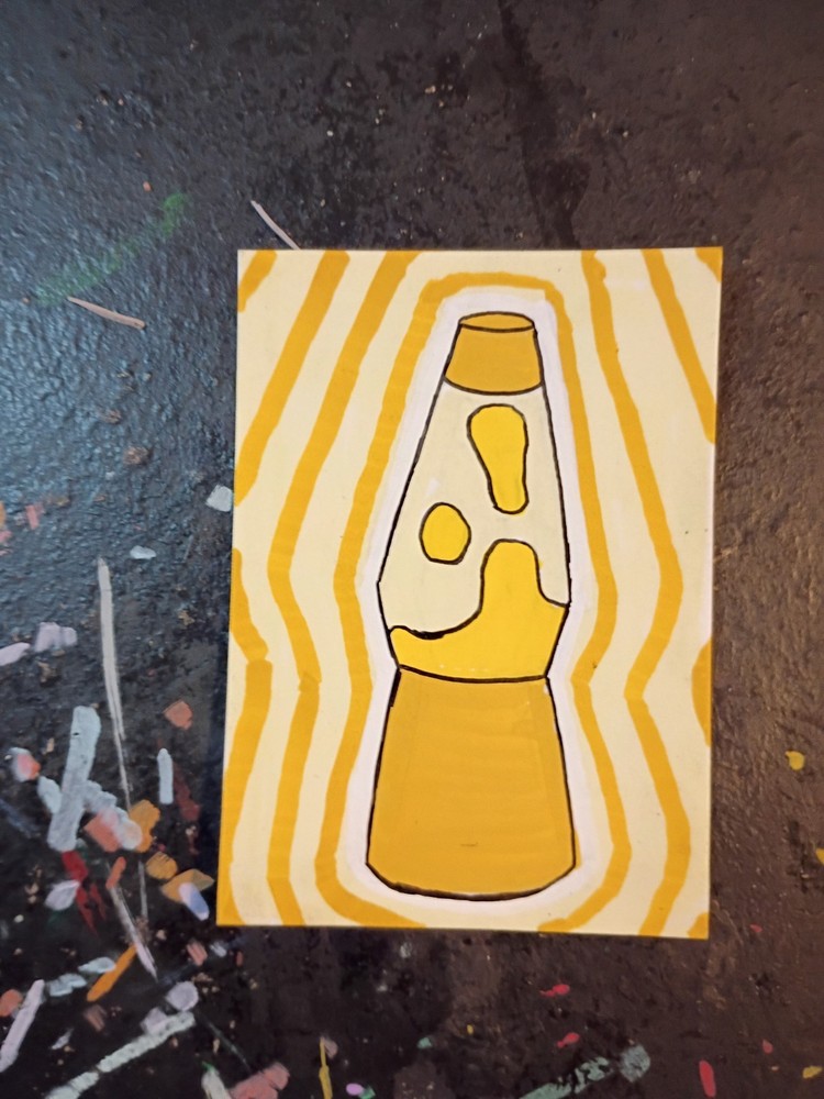 ACEO Lava Lamp Yellow Clara Mosse