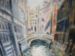 „Bridge of Sighs“ oil painting by Adriano Spilimbergo (1901-1975) LISTED.