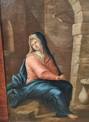 Antique 17th 18th Century Oil Painting Virgin Mary Italian Spanish Old Master