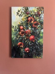 Pomegranate tree original oil painting modern wall art