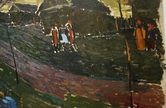 Soviet Oil USSR Painting impressionism figure rural woman villager