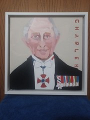 JUDY FRIDAY „Portrait of King Charles“. Professionally Framed.