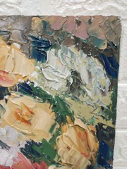Original oil painting Roses bouquet Flowers Wall art Abstract artwork 10 x 12 in