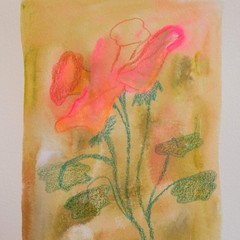 Neon Nasturtium Garden Gouache Flower Painting 100% Cotton Paper 6″ x 8″