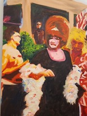 RS SIGNED PAINTING OIL ON CANVAS ’80 36×24 LGBTQ ORIGINAL CONTEMPORARY POP ART