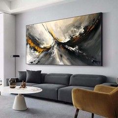 Gray Black Wall Art Paintings Hand Painted Abstract Oil Painting on Canvas