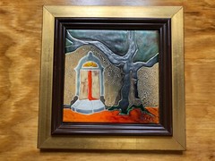 CERAMIC ART TILE PANEL ~ G. Valentin Galerie Les Archanges ~ Signed Weltz?