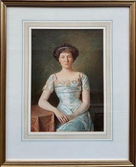 Antique Painting (19th-20th Century) : Portrait of a Young Lady, watercolour