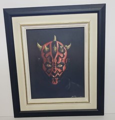 Star Wars DARTH MAUL painting hand painted unique on-of-a-kind 1 of 1 !