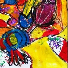 ORIGINAL FLOWERS ART ABSTRACT FLOWERS PAINTING MODERN ART HOME DECOR 12″ #A230