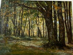 MICHAEL RUPPE Watercolor/Gouache STUNNING Forest Scene – Framed