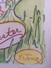 Painting Watercolor Original Art FLIRTING BUNNIES Easter Kristi C Jones Eggs
