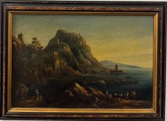 Italian School (19 TH Cen-ry) : Fisherfolk On The Neapolitan Coast , Oil