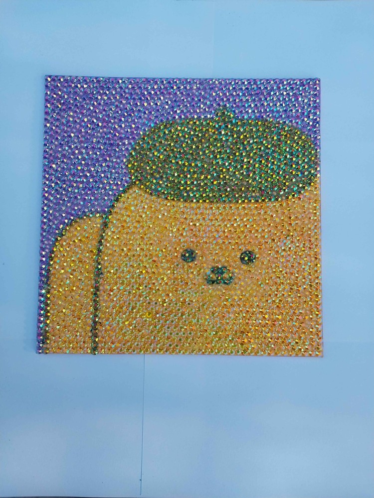 Rhinestoned Diamond Pompompurin Dog Hello Kitty Sanrio Art Canvas Cute Kawaii