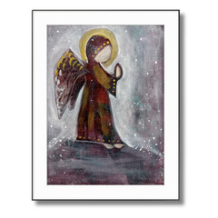 Expressive Abstract Art 12×9 on paper – Frame available – Angel Praying