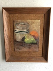 Joyce Bryant Jazz Singer Oil Painting 1969 Pear & Orange 861 7402 Framed OF