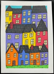 ACEO Original House Landscape Houses Yard Home Miniature Painting OneCraftyLady