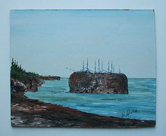 G. DUBÉ – Vintage Acrylic Painting on Panel – Signed – Unframed – Late 20th C.