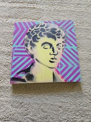 Pop Art Painted Greek God Grafitti Stencil Paolo Pedini Detroit Artist Strip…
