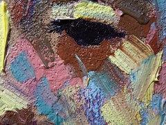 ORIGINAL OIL█PAINTING VINTAGE IMPRESSIONISM█ART REALIST SIGNED█ABSTRACT OUTSIDER