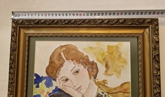 Original Watercolor Painting Portrait Wall Art Framed Home Decor Handmade Art