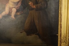 Antique Oil Painting Saint Anthony of Padua with Child Jesus 18th Century