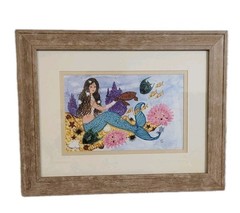 Anne Marie Limited Edition Print Wood Framed & Matted Mermaid 19″x15″ AS IS