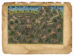 Hunting Painting Mughal Emperor With His Friends Shooting The Tiger 9×6.5 Inches