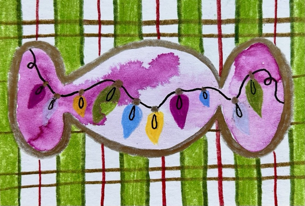 ACEO Art Card Original Winter/ Christmas/ Holidays 2.5”x3.5” Drawing/ Painting