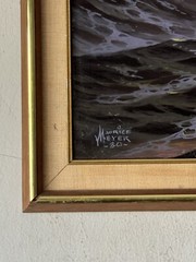MAURICE MEYER VINTAGE MODERN TONALIST SEASCAPE OCEAN LANDSCAPE OIL PAINTING 1980