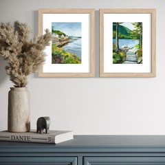 8×10 Maine Original Oil Painting Bar Harbor Waterfront Landscape Coastal Signed