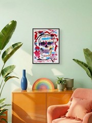 Original Modern Anatomical Art 9×12 Expressionist Skull Acrylic Painting Paper