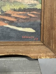 Oil On Panel Signed RODNEY And Titled On The Back “ Wheat Field – Barbizon „