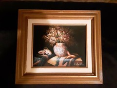 Gorgeous Small Original Painting- Southwestern Still life- Native Am. Frame,Sign