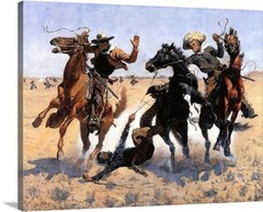 Canvas Wrap Giclee Art Aiding a Comrade Charles Russell Oil-Painting 16 x20