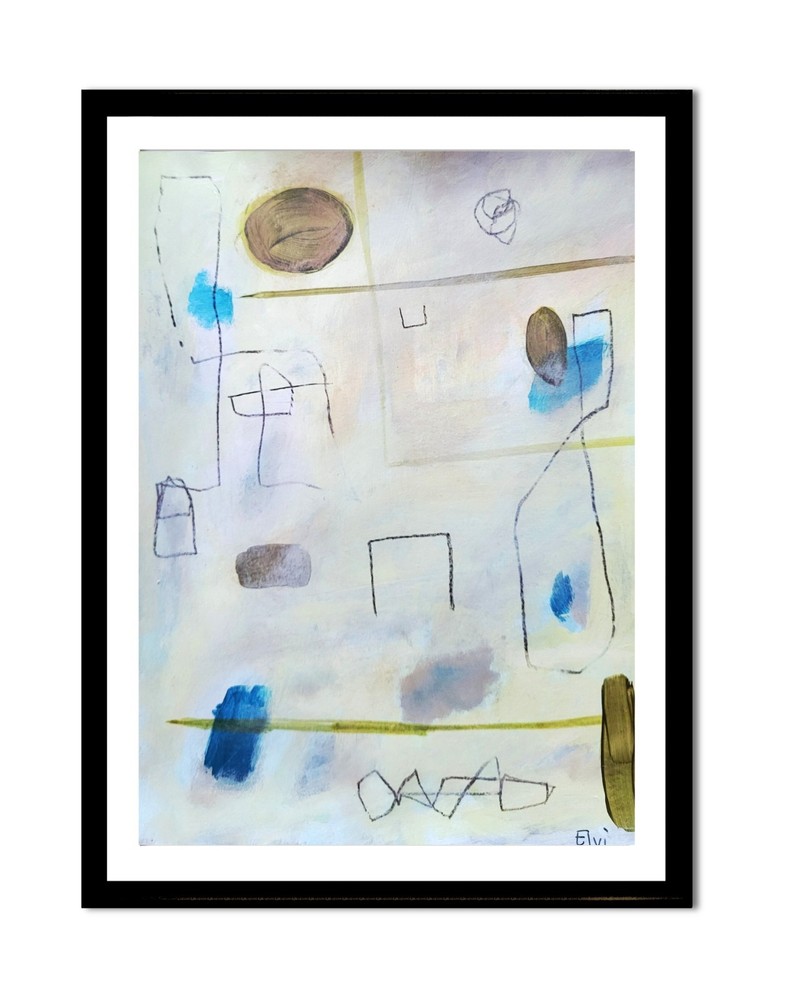 Elvi Original Abstract art on paper 8×10 acrylic signed original painting modern
