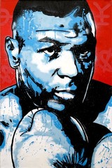 Golden Karats original painting / Mike Tyson art banksy Alec M warhol kaws