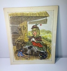 Vintage 1964 Children’s Story „The Arrival“ Victorian Train Scene Painting! Doll