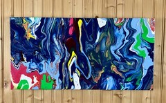 ART Original Abstract Acrylic Painting on stretched canvas 12×24 inches *signed