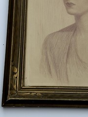 ANTIQUE DRAWING PORTRAIT WOMAN WIFE OF EVERETT GEE JACKSON EILEEN LISTED FAMOUS