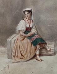 Pierre Joseph Antione (French 1840-1913) : Portrait Of Seated Lady , Watercolor