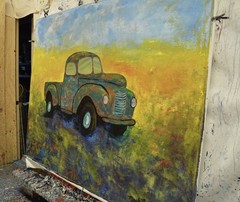 Truck Old Original Giant Canvas Painting 84”X62” (7 Foot) Abstract Modern XL