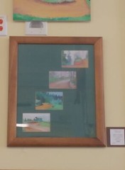 Set of Four Upcountry Paintings by Maui Artist Don Jusko in 24″ x 19″ Koa Frame