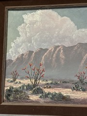KATHI HILTON PAINTING DESERT LANDSCAPE VINTAGE AMERICAN IMPRESSIONIST LISTED