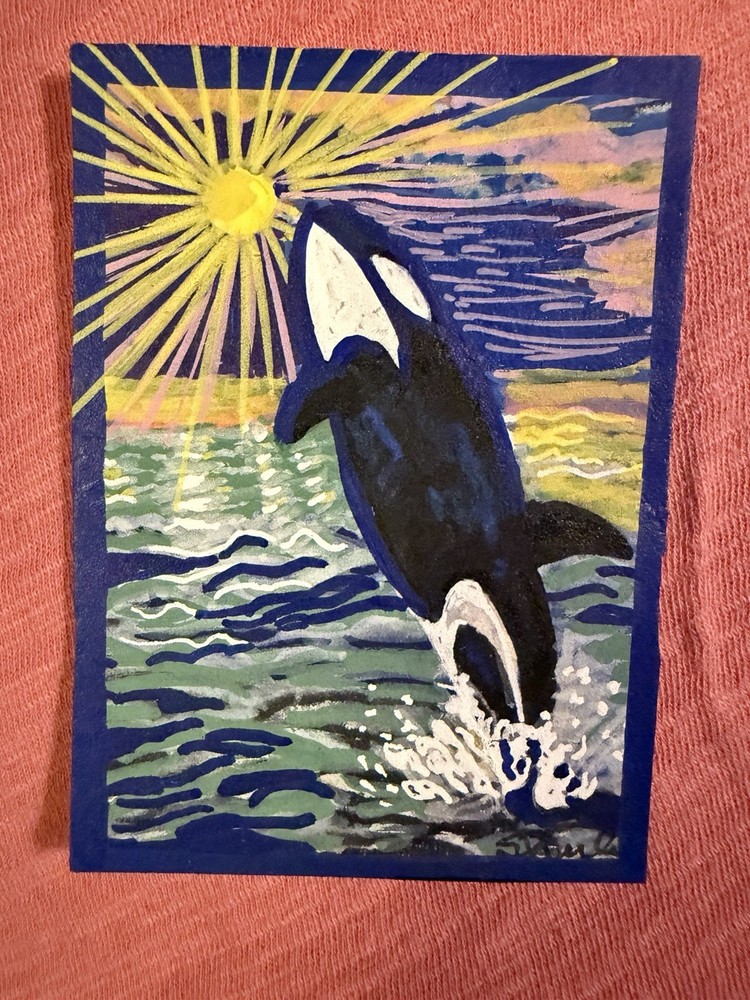 ACEO “killer Sunset” Mixed Media By Sheila Lofgreen